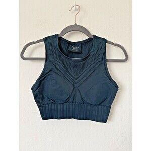 Athleta Dark Turquoise Slue‎ sports bra size Small Knit Pads strong Support